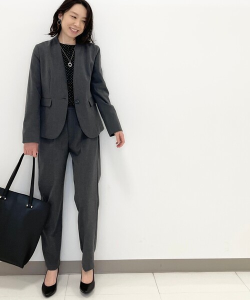 DRESKIP（ドレスキップ）の「◆【S-3L】洗えるキャリーマンVノーカラージャケット（ノーカラージャケット・レディース・ブラック/ネイビー/ダークグレー・01/02/03/04/05）」の20枚目の写真