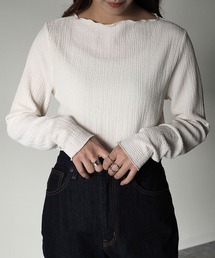 Riberry | ボートネックメロートップス(Tシャツ/カットソー)