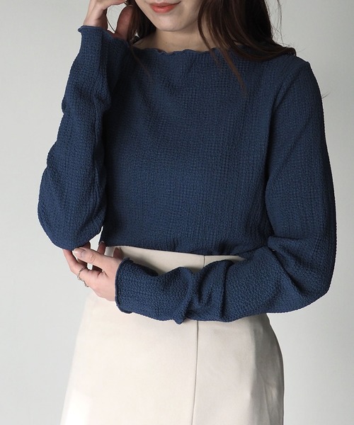 Riberry（リベリー）の「ボートネックメロートップス（Tシャツ/カットソー・レディース・ブラック/ネイビー/オフホワイト/イエロー・MEDIUM）」の13枚目の写真