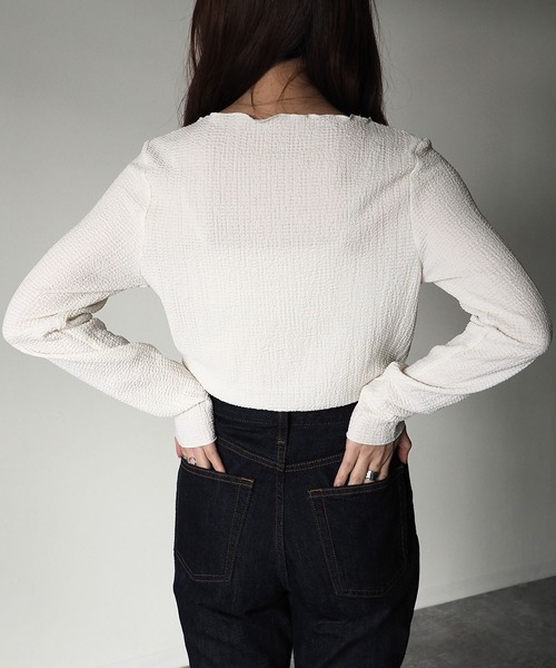 Riberry（リベリー）の「ボートネックメロートップス（Tシャツ/カットソー・レディース・ブラック/ネイビー/オフホワイト/イエロー・MEDIUM）」の8枚目の写真