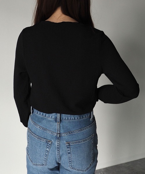 Riberry（リベリー）の「ボートネックメロートップス（Tシャツ/カットソー・レディース・ブラック/ネイビー/オフホワイト/イエロー・MEDIUM）」の11枚目の写真