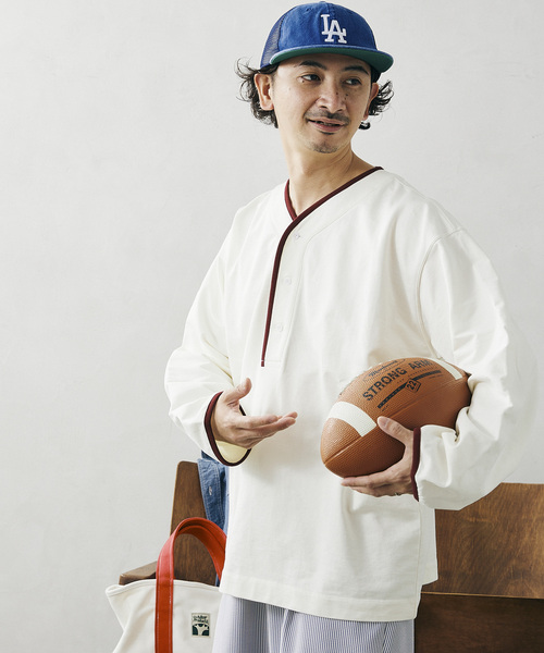 JOURNAL STANDARD relume（ジャーナルスタンダード　レリューム）の「BASEBALL スウェット（スウェット・メンズ・ホワイト/ネイビー/グリーン・MEDIUM/LARGE）」の2枚目の写真
