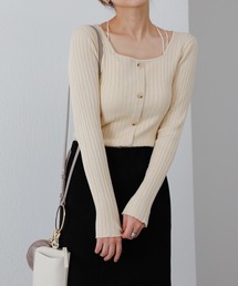 COLONY 2139 | ボタン付スクエアネックワイドリブニットプルオーバー(ニット/セーター)