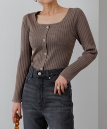 COLONY 2139 | ボタン付スクエアネックワイドリブニットプルオーバー(ニット/セーター)