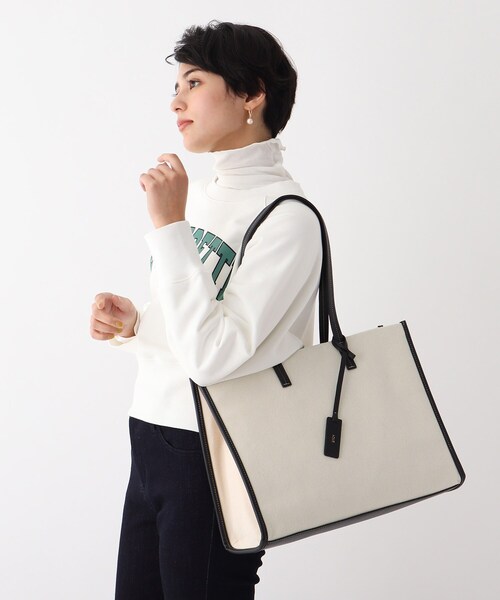 OPAQUE.CLIP（オペークドットクリップ）の「◆アソートスクエアビッグトートバッグ（トートバッグ・レディース・オフホワイト/キャメル・00）」の4枚目の写真