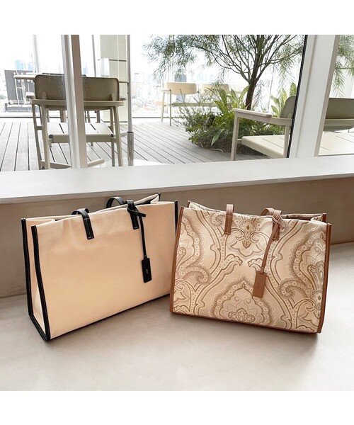 OPAQUE.CLIP（オペークドットクリップ）の「◆アソートスクエアビッグトートバッグ（トートバッグ・レディース・オフホワイト/キャメル・00）」の17枚目の写真