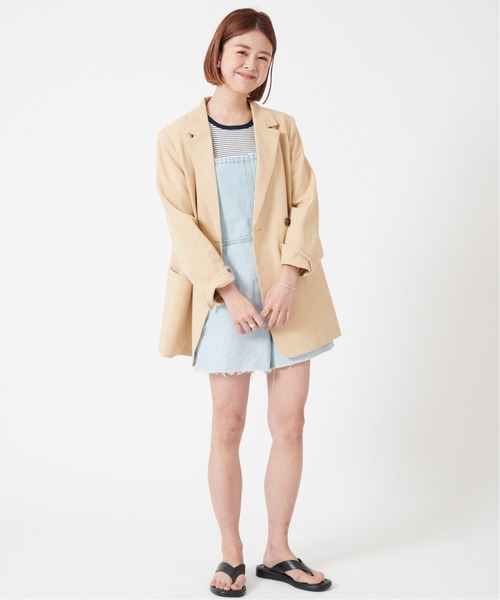 セール】コットンリネンオーバーテーラードジャケット