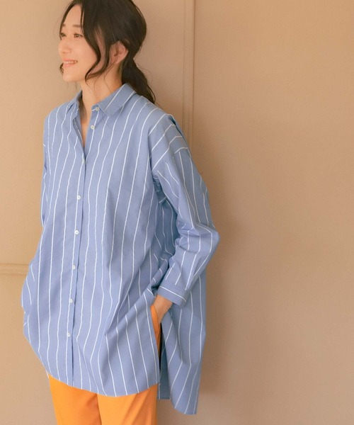 LEPSIM（レプシィム）の「【お花の種が入ったタグ付き】フラワーシードチュニック　262607（シャツ/ブラウス・レディース・パープル/ブルー/グレイッシュベージュ・FREE）」の2枚目の写真