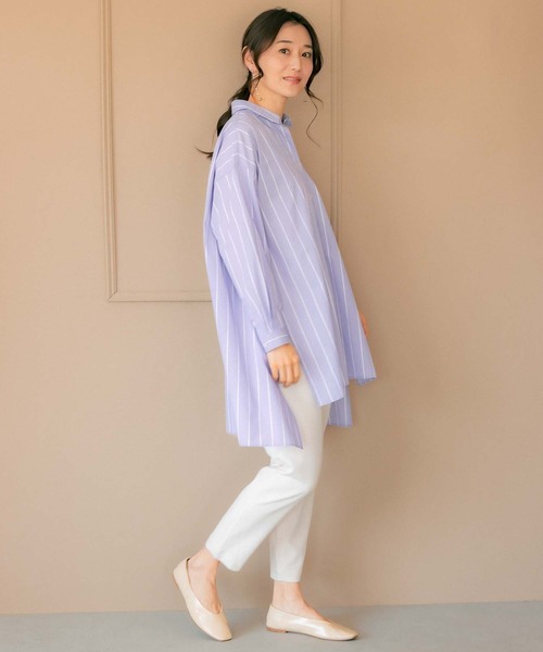 LEPSIM（レプシィム）の「【お花の種が入ったタグ付き】フラワーシードチュニック　262607（シャツ/ブラウス・レディース・パープル/ブルー/グレイッシュベージュ・FREE）」の7枚目の写真