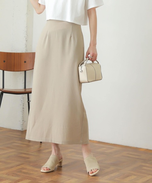 SENSE OF PLACE by URBAN RESEARCH(センスオブプレイスバイアーバンリサーチ)の「ハイウエストナロースカート(スカート・レディース・ブラック/ブラック系その他/ベージュ・ONE)」の3枚目の写真
