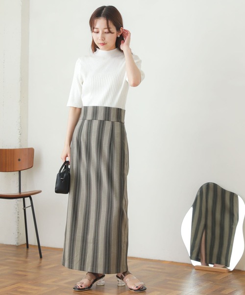 SENSE OF PLACE by URBAN RESEARCH(センスオブプレイスバイアーバンリサーチ)の「ハイウエストナロースカート(スカート・レディース・ブラック/ブラック系その他/ベージュ・ONE)」の17枚目の写真