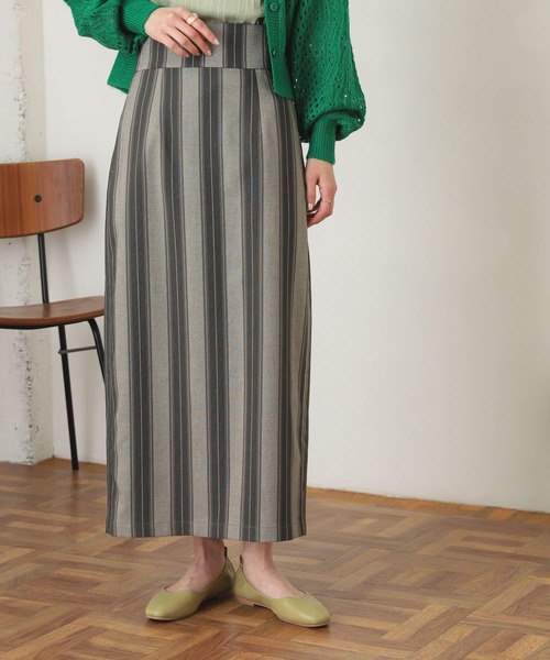 SENSE OF PLACE by URBAN RESEARCH(センスオブプレイスバイアーバンリサーチ)の「ハイウエストナロースカート(スカート・レディース・ブラック/ブラック系その他/ベージュ・ONE)」の8枚目の写真