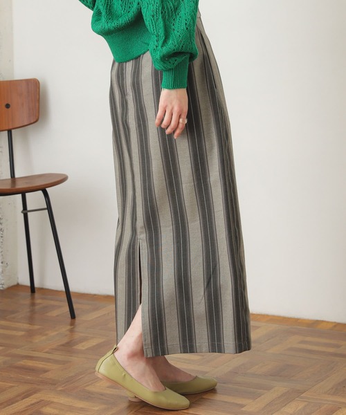 SENSE OF PLACE by URBAN RESEARCH(センスオブプレイスバイアーバンリサーチ)の「ハイウエストナロースカート(スカート・レディース・ブラック/ブラック系その他/ベージュ・ONE)」の22枚目の写真