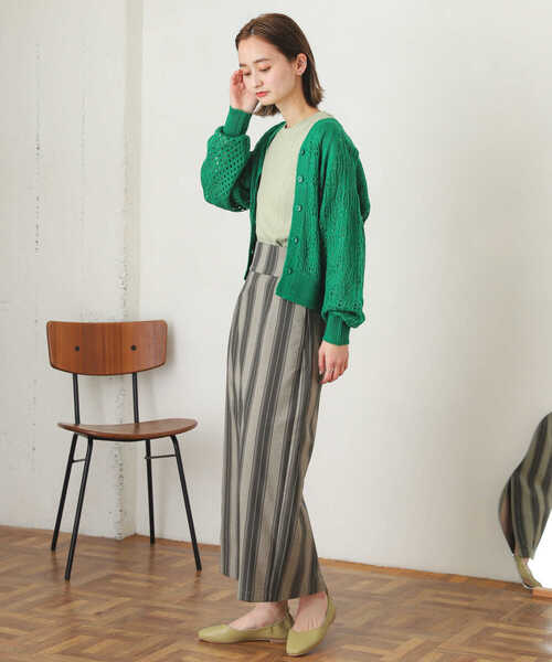 SENSE OF PLACE by URBAN RESEARCH(センスオブプレイスバイアーバンリサーチ)の「ハイウエストナロースカート(スカート・レディース・ブラック/ブラック系その他/ベージュ・ONE)」の4枚目の写真