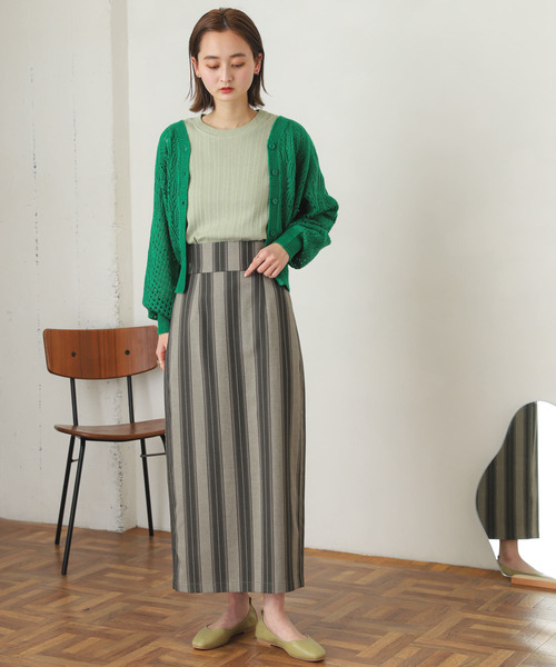 SENSE OF PLACE by URBAN RESEARCH(センスオブプレイスバイアーバンリサーチ)の「ハイウエストナロースカート(スカート・レディース・ブラック/ブラック系その他/ベージュ・ONE)」の9枚目の写真