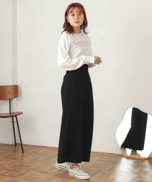 SENSE OF PLACE by URBAN RESEARCH(センスオブプレイスバイアーバンリサーチ)の「ハイウエストナロースカート(スカート・レディース・ブラック/ブラック系その他/ベージュ・ONE)」の10枚目の写真