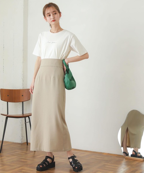 SENSE OF PLACE by URBAN RESEARCH(センスオブプレイスバイアーバンリサーチ)の「ハイウエストナロースカート(スカート・レディース・ブラック/ブラック系その他/ベージュ・ONE)」の11枚目の写真
