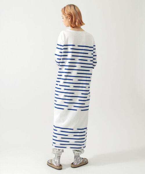 BEAMS BOY(ビームスボーイ)の「maturely / Break Border Dress(ワンピース・レディース・ブラック×ホワイト/ホワイト×ブルー・0/1)」の5枚目の写真