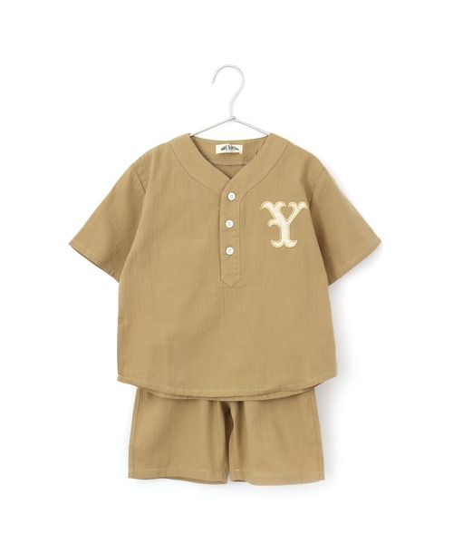 MAKE YOUR DAY（メイクユアデイ）の「ベースボールスーツ■80～140cm（ルームウェア/パジャマ・キッズ・ベージュ/ネイビー/ミント・90/100/110/120/80/130/140）」の2枚目の写真