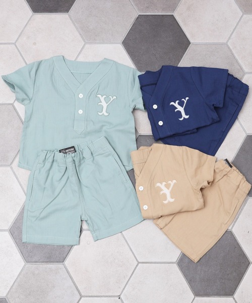 MAKE YOUR DAY（メイクユアデイ）の「ベースボールスーツ■80～140cm（ルームウェア/パジャマ・キッズ・ベージュ/ネイビー/ミント・90/100/110/120/80/130/140）」の9枚目の写真