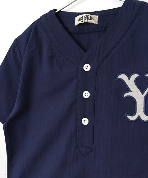 MAKE YOUR DAY（メイクユアデイ）の「ベースボールスーツ■80～140cm（ルームウェア/パジャマ・キッズ・ベージュ/ネイビー/ミント・90/100/110/120/80/130/140）」の18枚目の写真