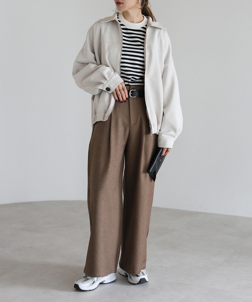 Bonjour Sagan（ボンジュールサガン）の「リブボーダーニット（ニット/セーター・レディース・ホワイト×ブラック/ベージュ/ブラック×ホワイト・FREE）」の18枚目の写真