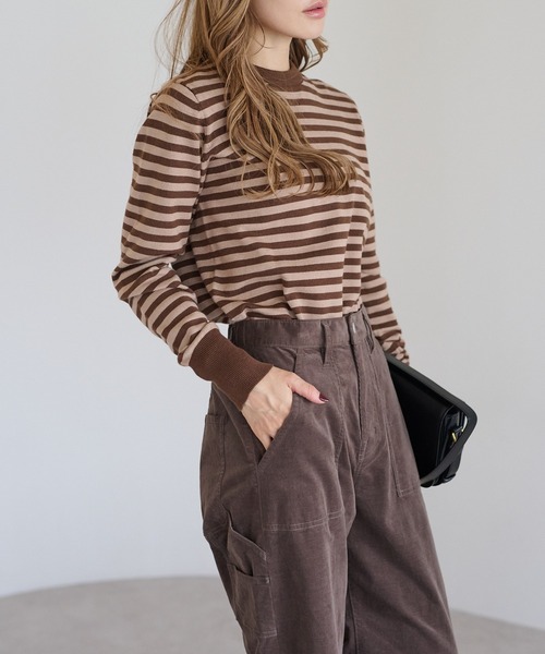 Bonjour Sagan（ボンジュールサガン）の「リブボーダーニット（ニット/セーター・レディース・ホワイト×ブラック/ベージュ/ブラック×ホワイト・FREE）」の19枚目の写真