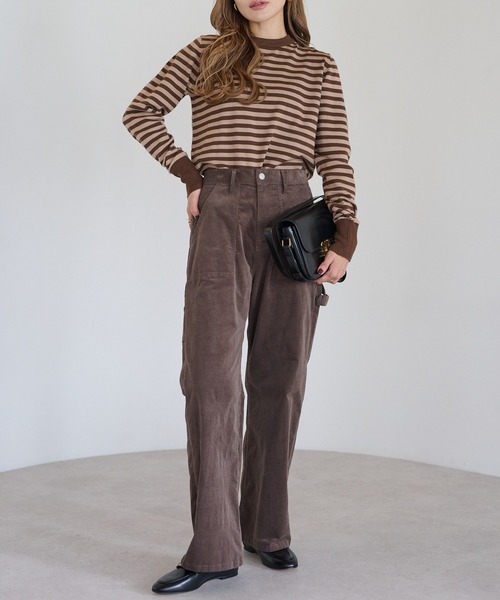 Bonjour Sagan（ボンジュールサガン）の「リブボーダーニット（ニット/セーター・レディース・ホワイト×ブラック/ベージュ/ブラック×ホワイト・FREE）」の20枚目の写真