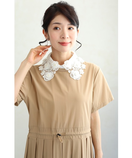 cawaii（カワイイ）の「いつもの服が可愛いく変わる。白花レースの付け襟（付け襟・レディース・ホワイト・FREE）」の2枚目の写真