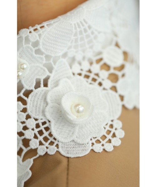 cawaii（カワイイ）の「いつもの服が可愛いく変わる。白花レースの付け襟（付け襟・レディース・ホワイト・FREE）」の6枚目の写真