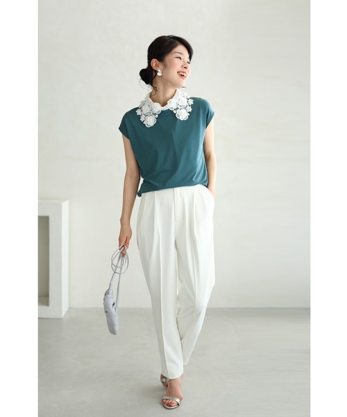 cawaii（カワイイ）の「いつもの服が可愛いく変わる。白花レースの付け襟（付け襟・レディース・ホワイト・FREE）」の3枚目の写真