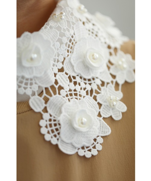 cawaii（カワイイ）の「いつもの服が可愛いく変わる。白花レースの付け襟（付け襟・レディース・ホワイト・FREE）」の10枚目の写真