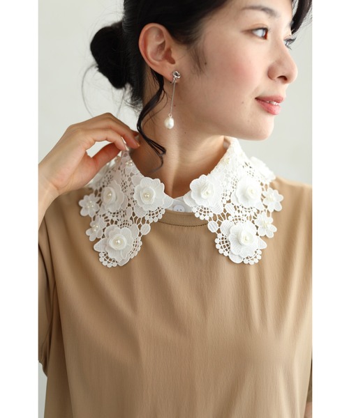 cawaii（カワイイ）の「いつもの服が可愛いく変わる。白花レースの付け襟（付け襟・レディース・ホワイト・FREE）」の11枚目の写真