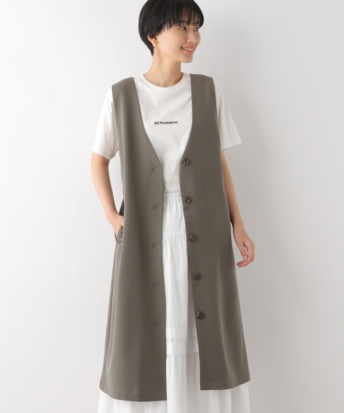 LEPSIM（レプシィム）の「2WAYキナガシジレ　261220（その他アウター・レディース・カーキ/グレイッシュベージュ/ベージュ・FREE）」の3枚目の写真