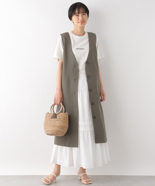 LEPSIM（レプシィム）の「2WAYキナガシジレ　261220（その他アウター・レディース・カーキ/グレイッシュベージュ/ベージュ・FREE）」の6枚目の写真