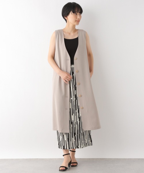 LEPSIM（レプシィム）の「2WAYキナガシジレ　261220（その他アウター・レディース・カーキ/グレイッシュベージュ/ベージュ・FREE）」の5枚目の写真