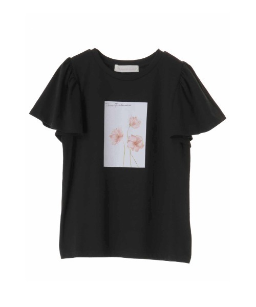 31 Sons de mode（トランテアン　ソン　ドゥ　モード）の「フラワーフォト風Ｔシャツ（Tシャツ/カットソー・レディース・ブラック/オフホワイト・36）」の10枚目の写真