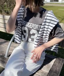 WEGO | WEGO/【WEB限定】ドロップショルダーカレッジロゴTシャツ(Tシャツ/カットソー)