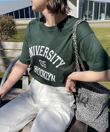 WEGO | WEGO/【WEB限定】ドロップショルダーカレッジロゴTシャツ(Tシャツ/カットソー)