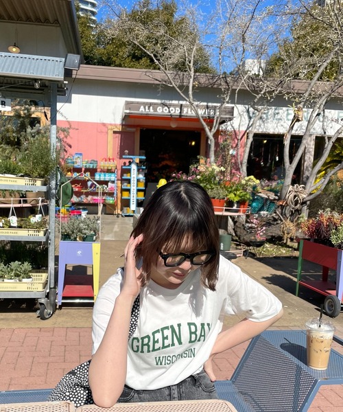 WEGO(ウィゴー)の「WEGO/ドロップショルダーカレッジロゴTシャツ(Tシャツ/カットソー・レディース・ホワイト/ライトグレー/ダークグリーン/その他1/ホワイト系その他/スミクロ・FREE)」の20枚目の写真