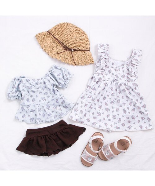 apres les cours（アプレレクール）の「ナチュラル花柄セパレート水着_UVカット（水着・キッズ・アイボリー/ミント・90/100/140/110/120/130/80）」の10枚目の写真