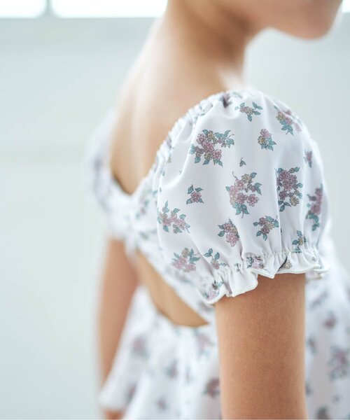 apres les cours（アプレレクール）の「ナチュラル花柄セパレート水着_UVカット（水着・キッズ・アイボリー/ミント・90/100/140/110/120/130/80）」の12枚目の写真