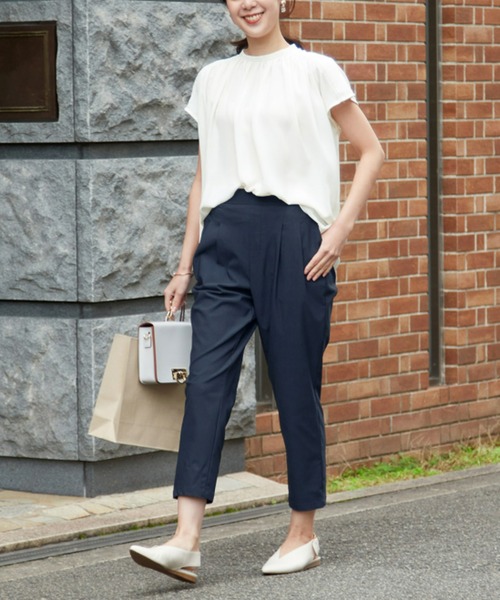Tuche（トゥシェ）の「Tuche/トゥシェ テーパードスタイル レギンスパンツ 2タックデザイン アンクル丈（その他パンツ・レディース・ブラック/ネイビー/サンドベージュ・MEDIUM/LARGE/X-LARGE）」の6枚目の写真