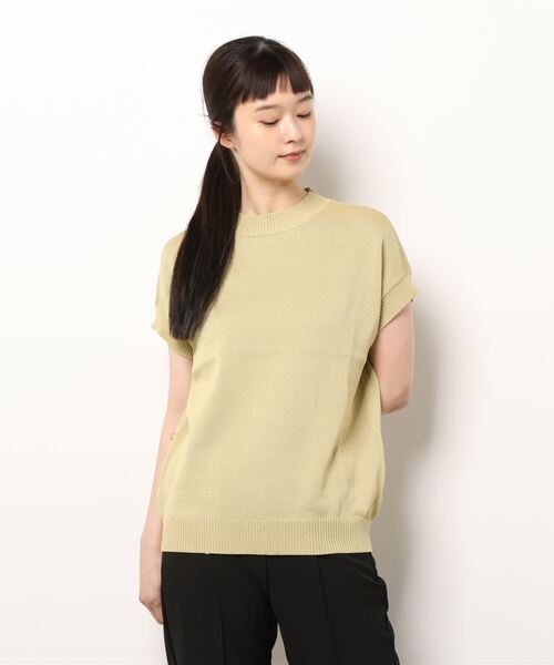 THIBAULT VAN DER STRAETE（ティボー・ヴァン・ダル・ストラット）の「THIBAULT VAN DER STRAETE | モックネックニットプルオーバー  WOMEN（ニット/セーター・レディース・イエロー/グレー/ベージュ・SMALL）」の5枚目の写真