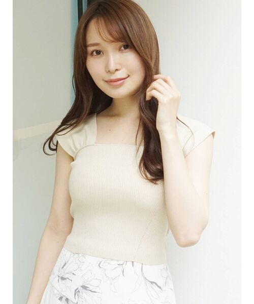 MERCURYDUO（マーキュリーデュオ）の「配色バックリボンコンパクトニット（ニット/セーター・レディース・ブラック/オフホワイト/ライム/ブルー・FREE）」の17枚目の写真