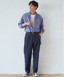 形態安定ノーアイロン ラウンドテール ボタンダウン長袖ビジネスワイシャツ