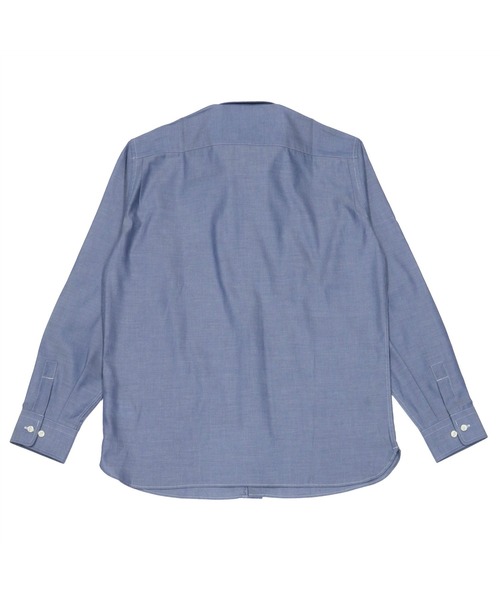 Pitta Re:)（ピッタリ）の「形態安定ノーアイロン ラウンドテール ボタンダウン長袖ビジネスワイシャツ（シャツ/ブラウス・メンズ・グレイッシュブルー・LL/S/L/M）」の2枚目の写真