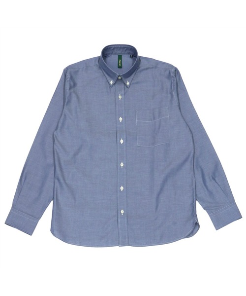 Pitta Re:)（ピッタリ）の「形態安定ノーアイロン ラウンドテール ボタンダウン長袖ビジネスワイシャツ（シャツ/ブラウス・メンズ・グレイッシュブルー・LL/S/L/M）」の6枚目の写真
