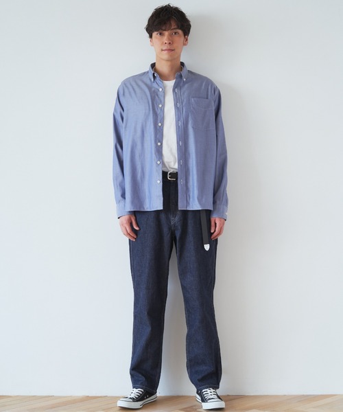 Pitta Re:)（ピッタリ）の「形態安定ノーアイロン ラウンドテール ボタンダウン長袖ビジネスワイシャツ（シャツ/ブラウス・メンズ・グレイッシュブルー・LL/S/L/M）」の10枚目の写真