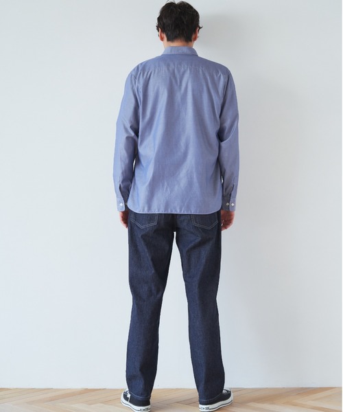 Pitta Re:)（ピッタリ）の「形態安定ノーアイロン ラウンドテール ボタンダウン長袖ビジネスワイシャツ（シャツ/ブラウス・メンズ・グレイッシュブルー・LL/S/L/M）」の7枚目の写真